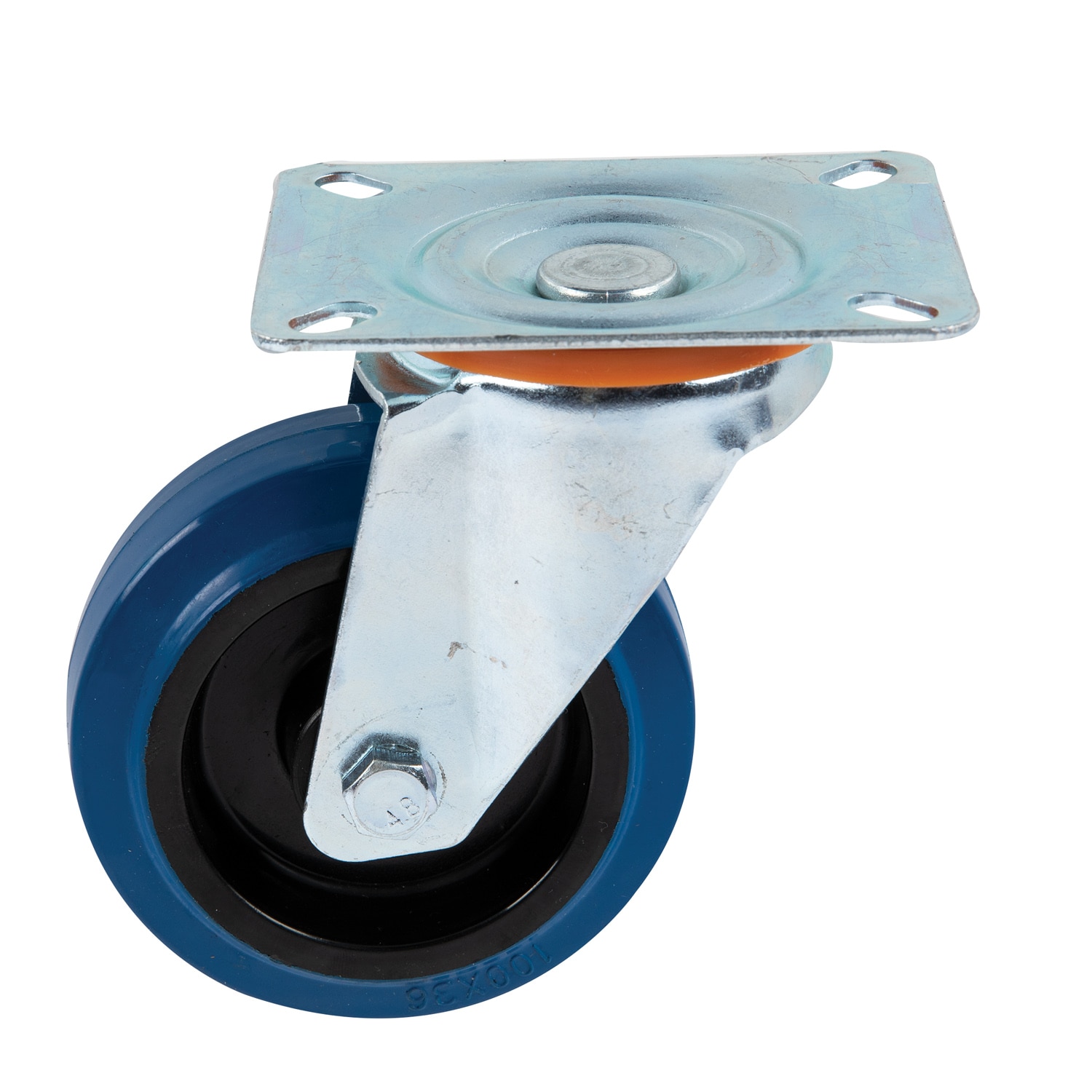 Roata utilitara cu placa pivotanta, 100 x 36 mm, 150 kg