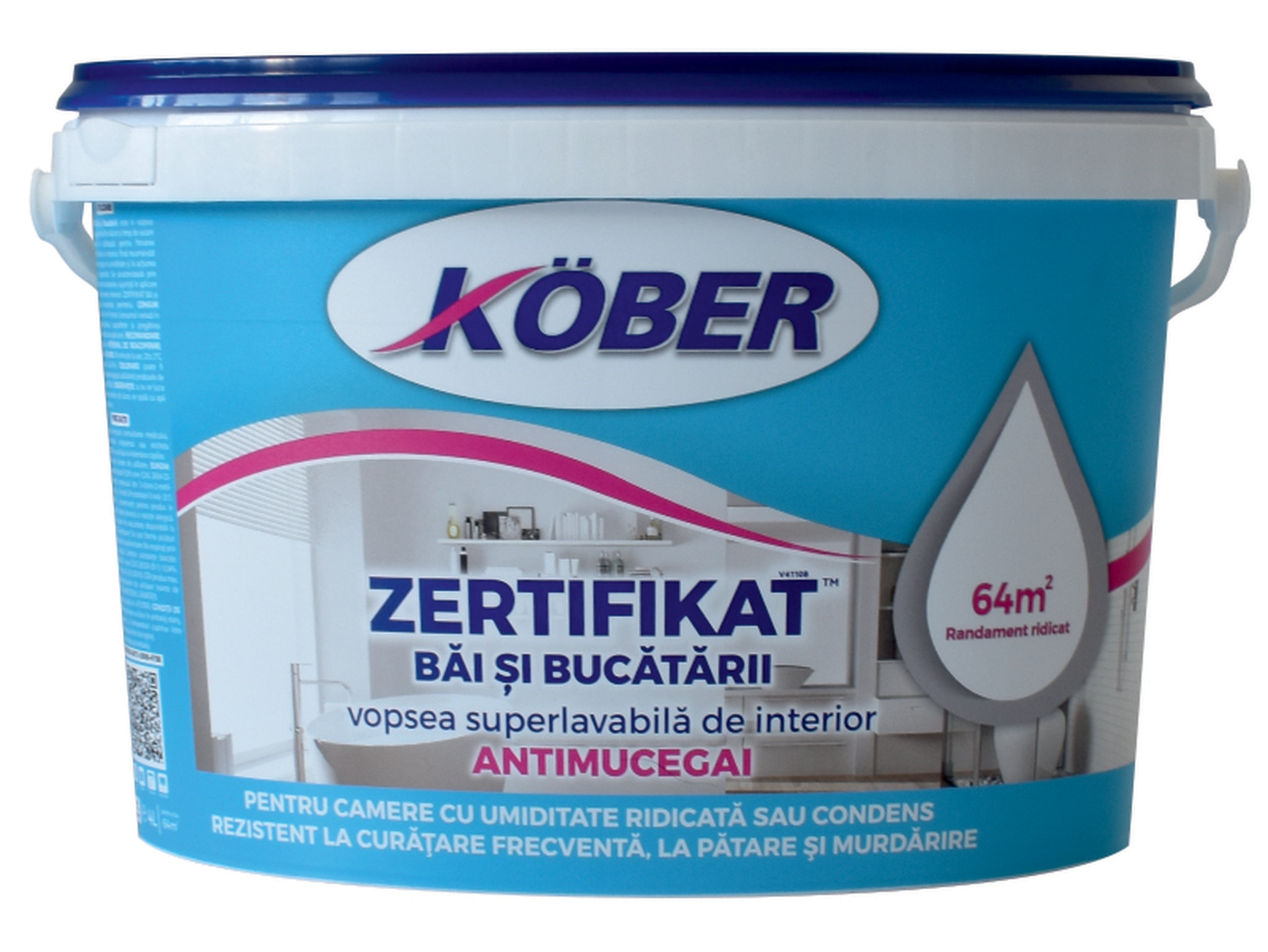 Vopsea lavabila Kober Zertifikat, alb, 4 L, Interior