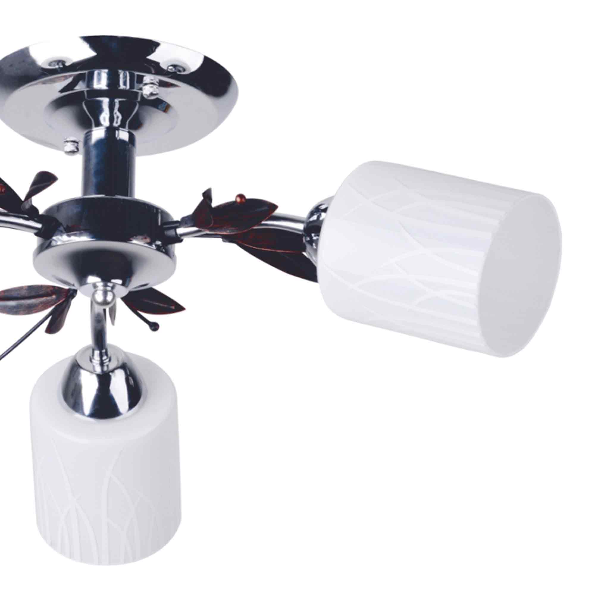 Lustra, Crom/Alb, 60 W, 3 x E27 Malva