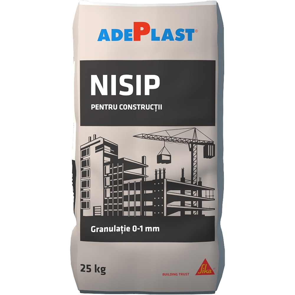 Nisip pentru constructii ADEPLAST, granulatie 0-1 mm, 25 kg