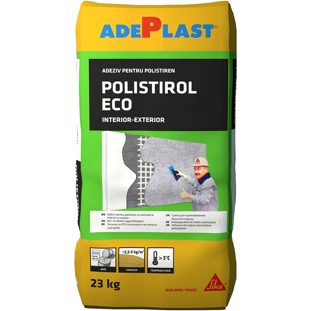 Adeziv polistiren Adeplast Polistirol Eco, interor-exterior, 23 Kg