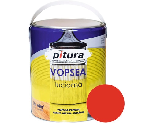Vopsea email Pitura KOBER, 4L, rosu inchis