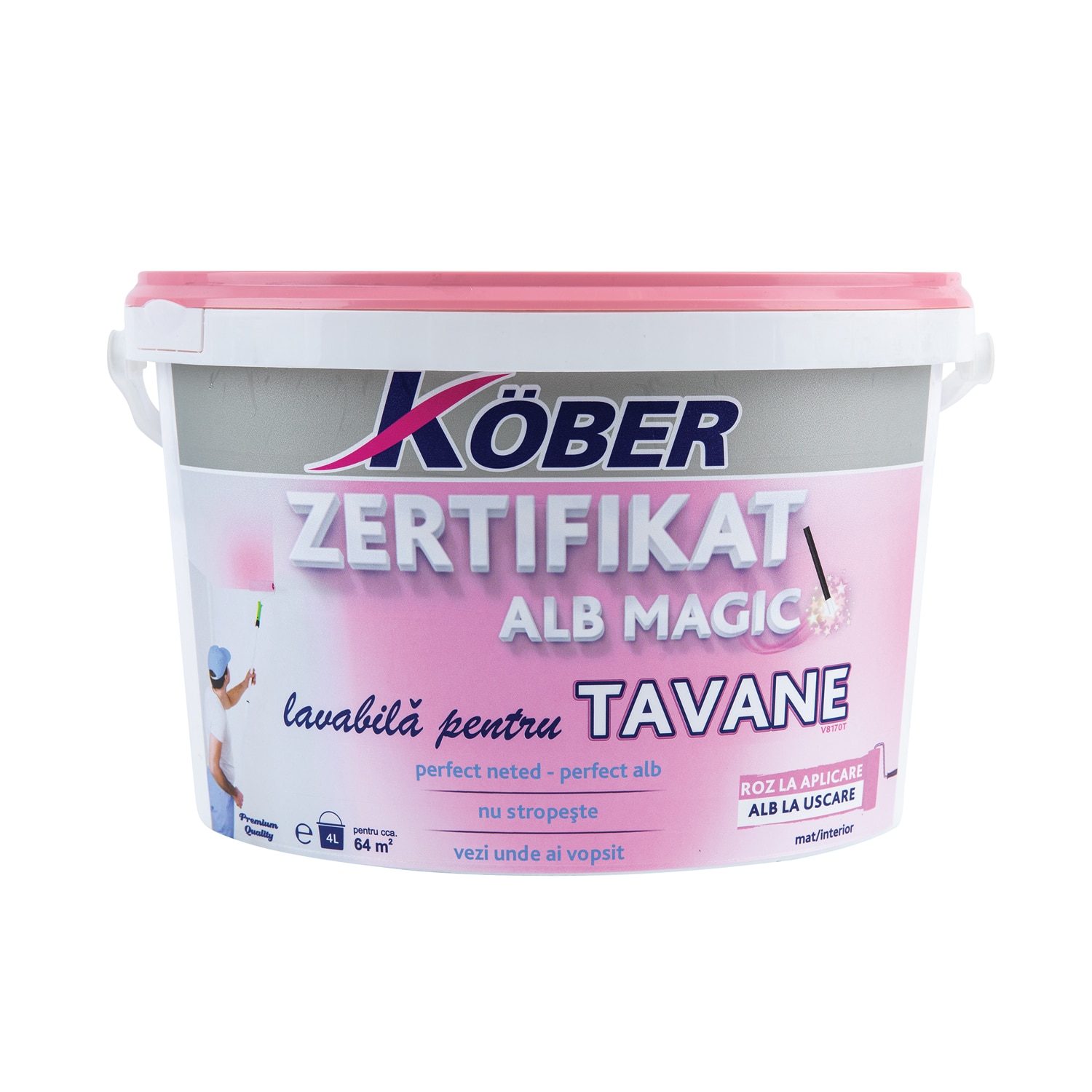 Vopsea lavabila Kober Zertifikat, alb, 4 L, Interior