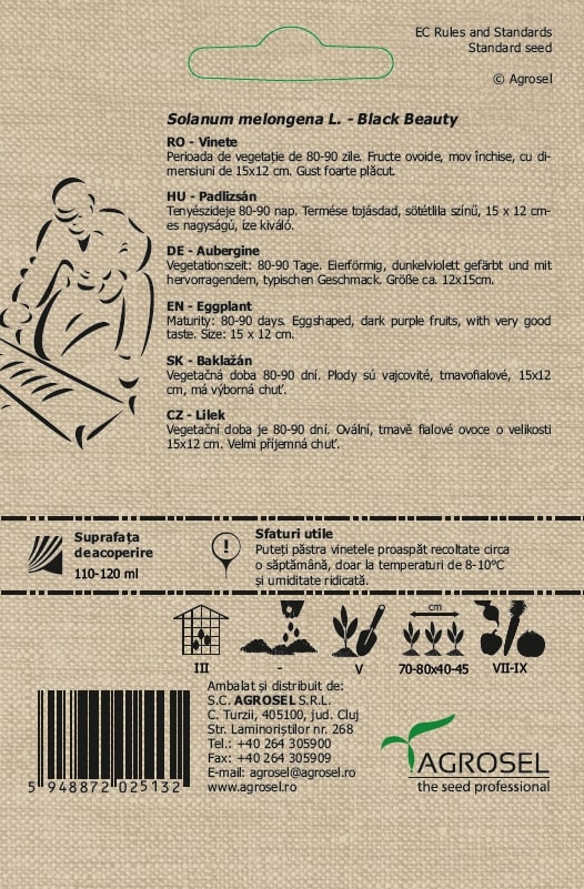 Vinete Black Beauty Bio 1.25G Plic