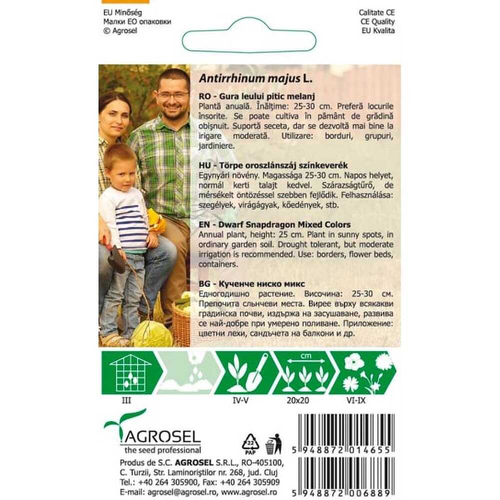 Seminte flori Gura Leului pitic AGROSEL, 1g