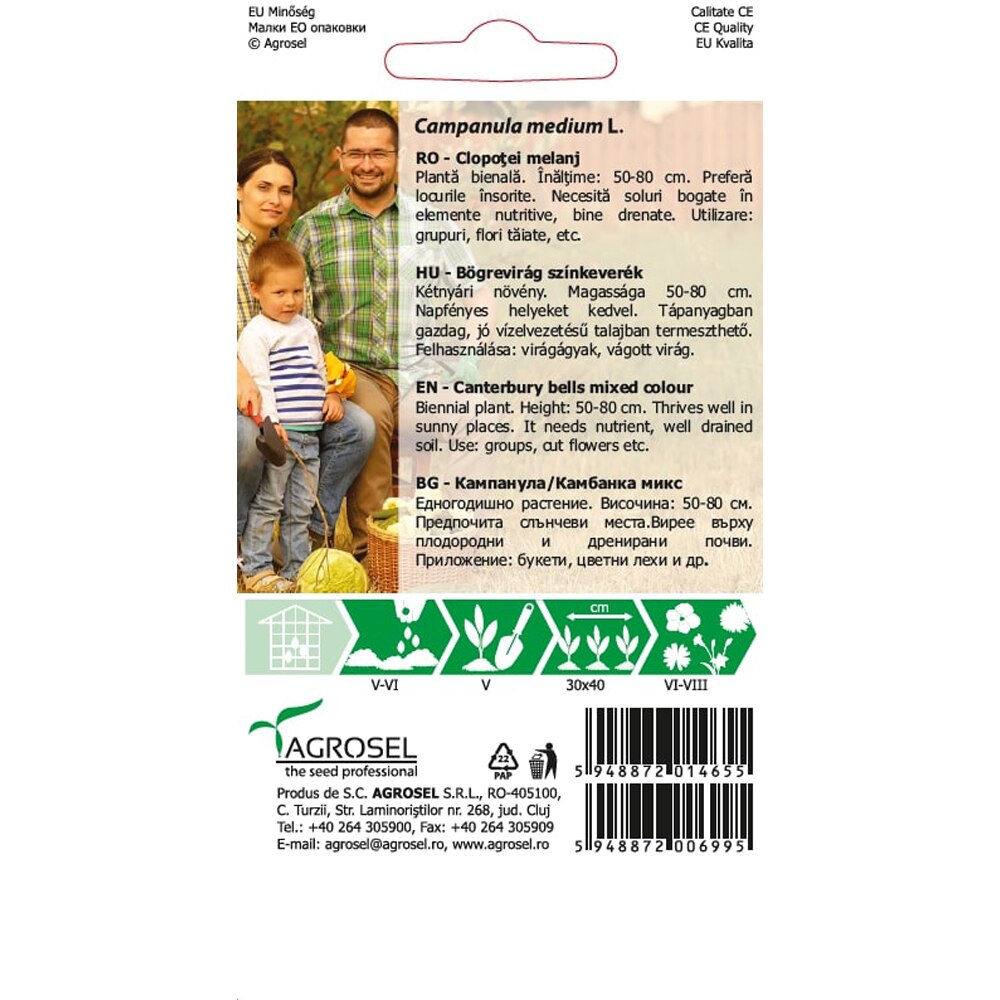 Seminte flori Clopotei melanj AGROSEL, 1 g