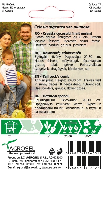 Seminte creasta cocosului inalt  Agrosel