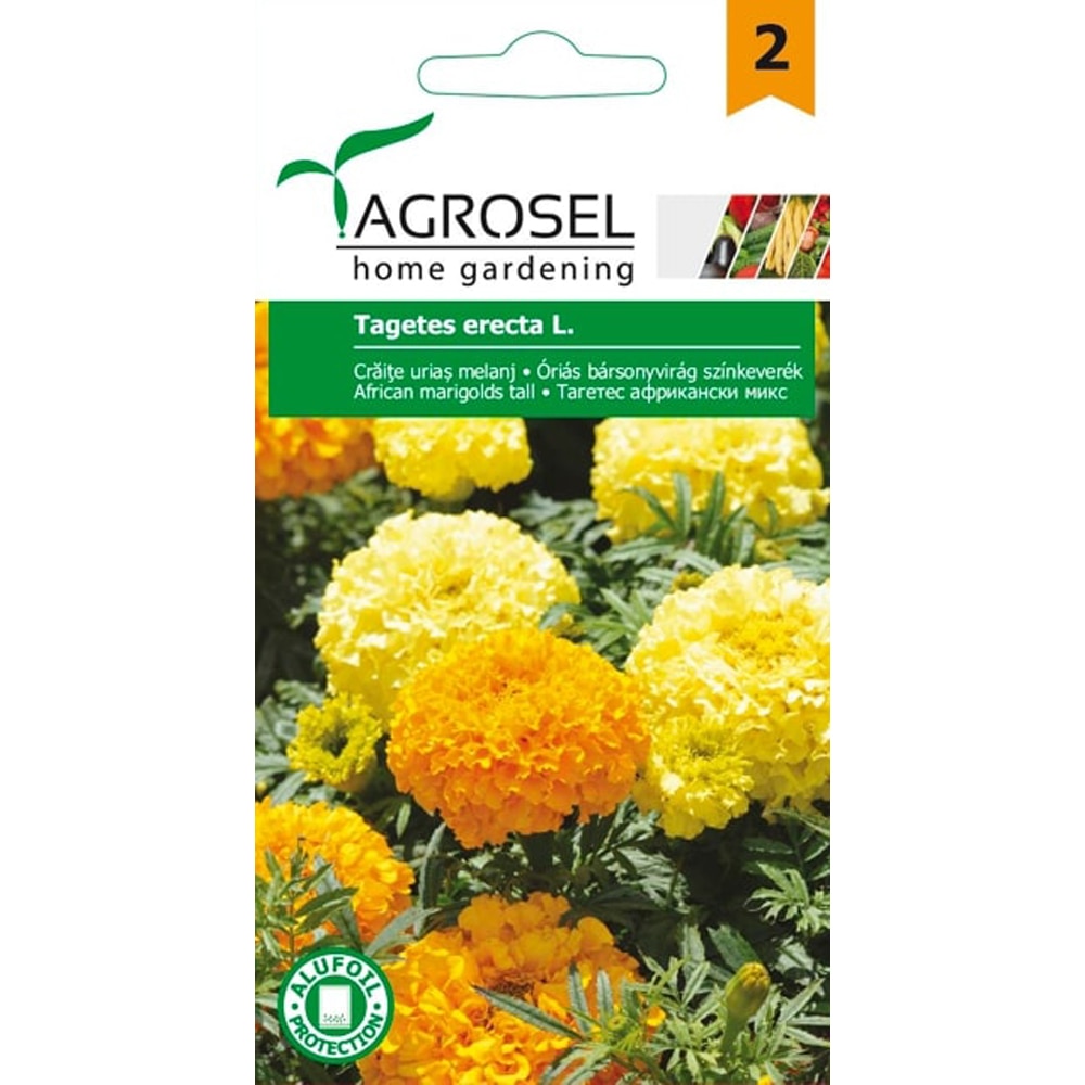 Seminte flori Craite inalte (Tagetes erecta) AGROSEL, 2 g