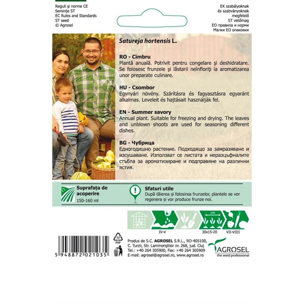 Seminte de legume Cimbru AGROSEL, 1 plic