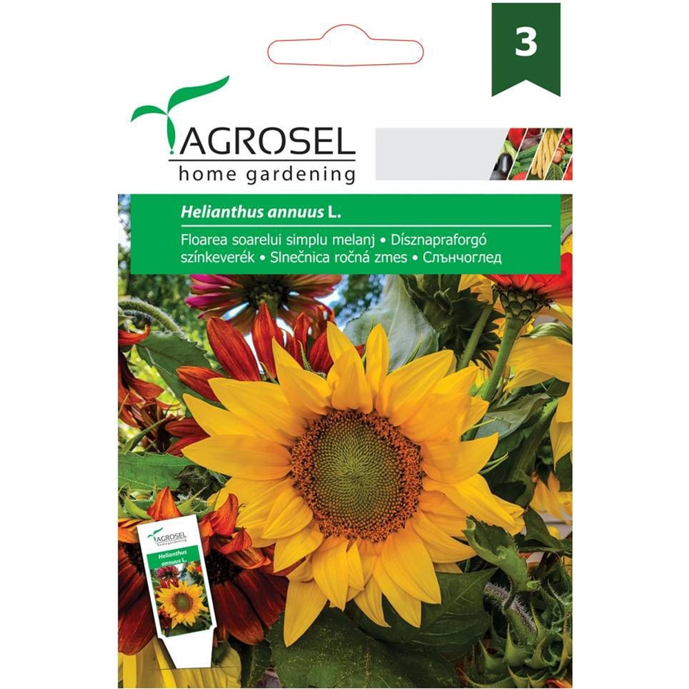 Seminte floarea soarelui simplu melanj AGROSEL, 1.5g
