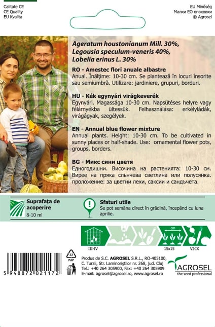 Seminte amestec flori anuale albastre  Agrosel
