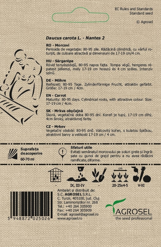 Morcovi Nantes Bio 2.5G Plic