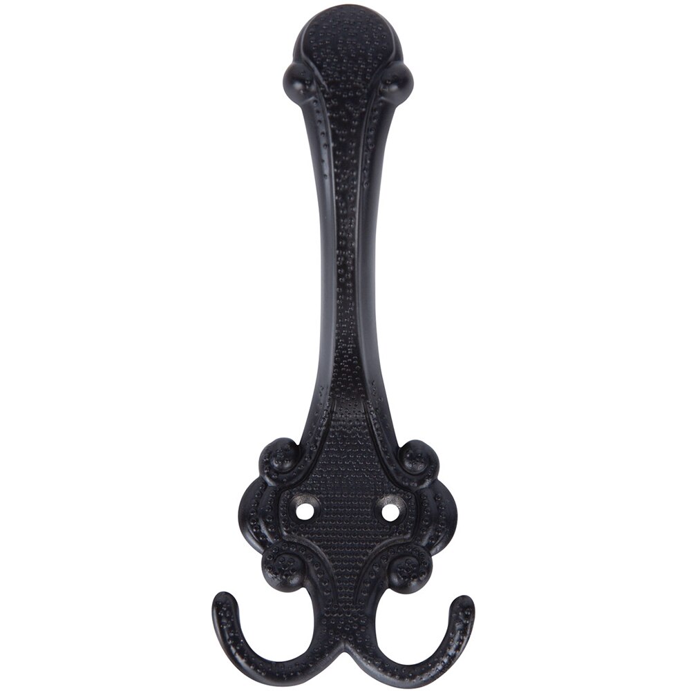 Cuier perete, 3 agatatori, metal, negru