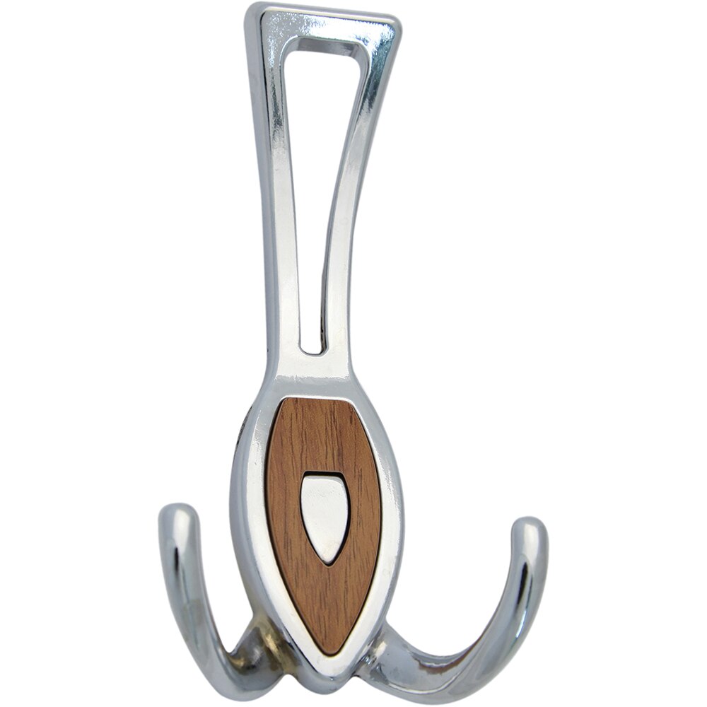 Cuier perete, 3 agatatori, metal, argintiu