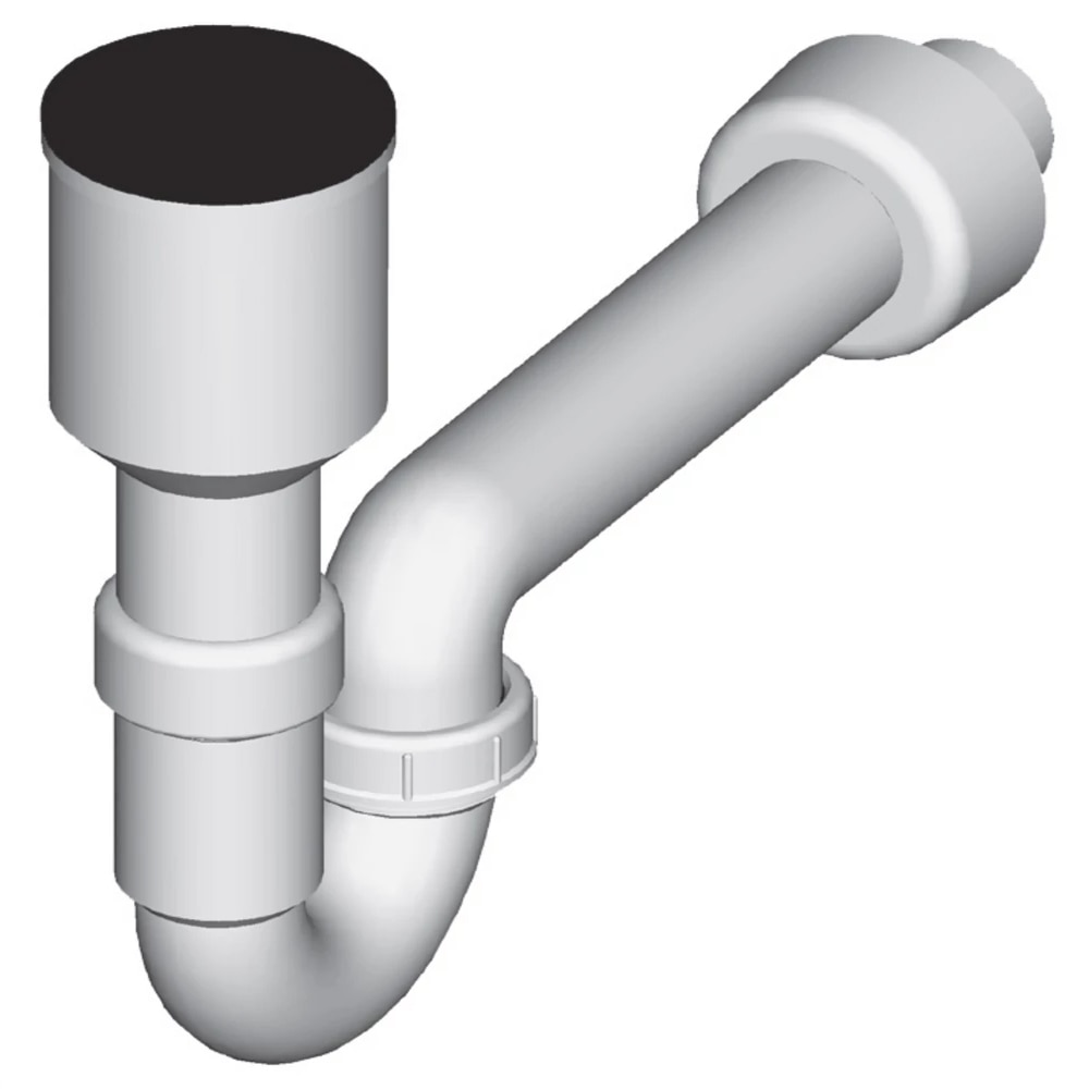 Sifon pisoar cu evacuare verticala LIV 196030, polipropilena, D 40mm, alb