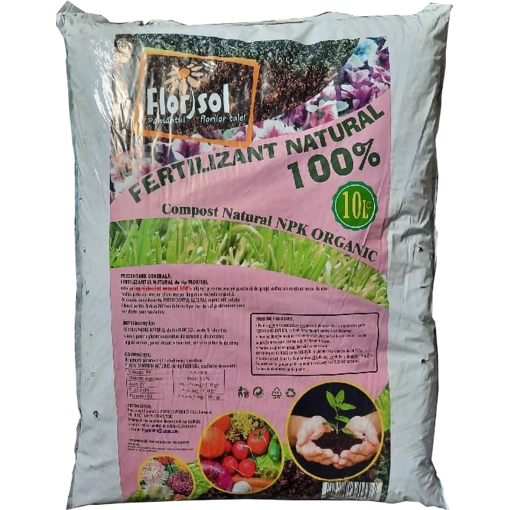 Fertilizant natural pentru plante de interior si exterior, 10 l
