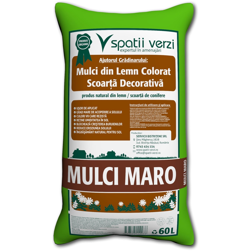 Mulci scoarta decorativa Spatii verzi, maro, 60 L
