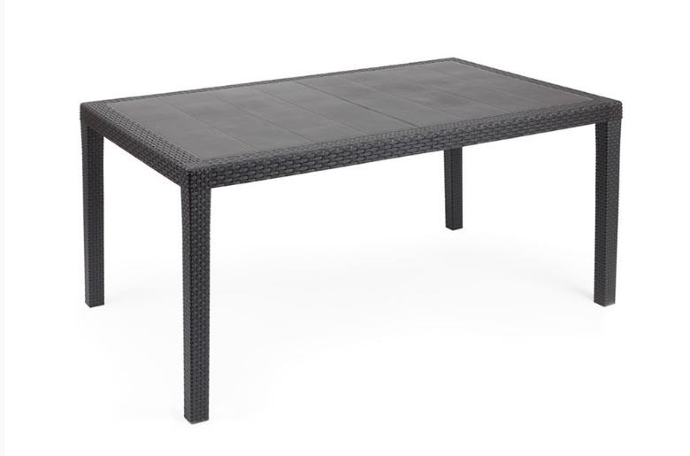 Masa de gradina Landmann, antracit, poliratan, dreptunghiulara, 6 persoane, 150 x 72 cm