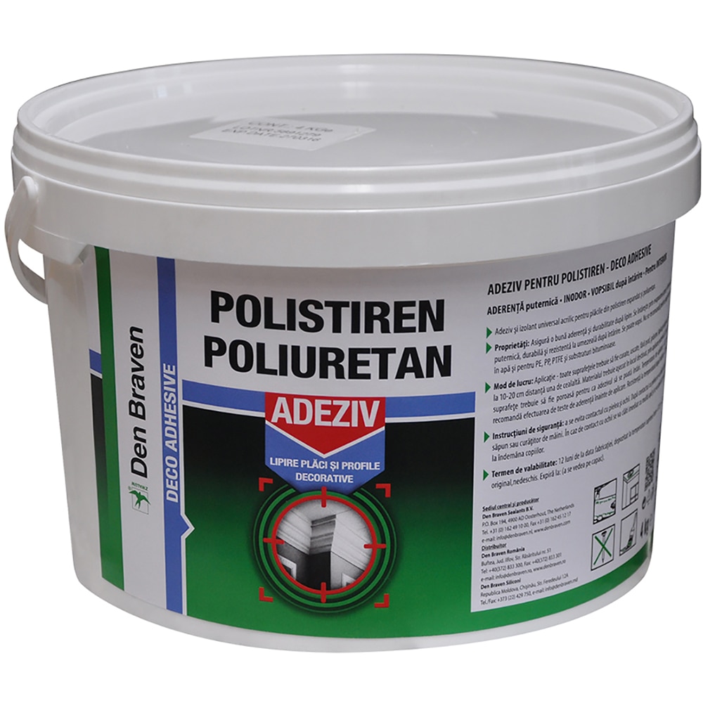 Adeziv pentru polistiren Den Braven Zwaluw Deco, 4 kg