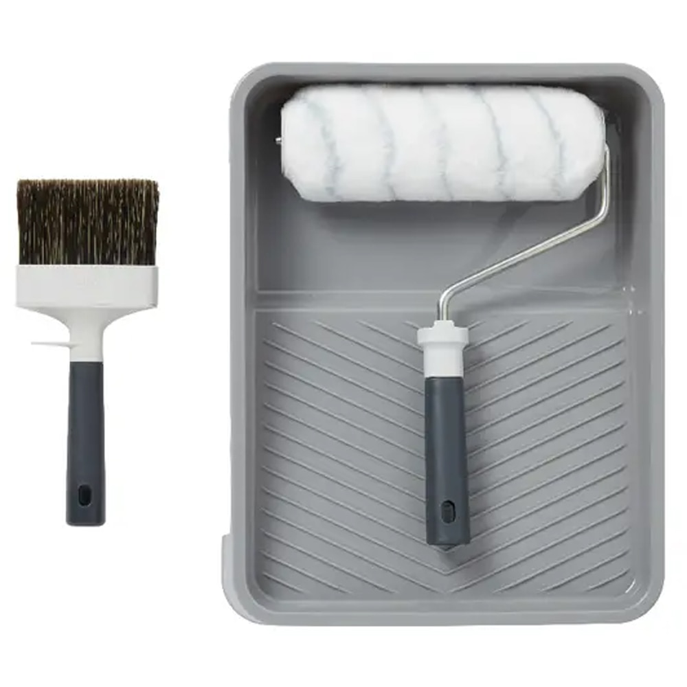 Kit trafalet cu tavita si pensula GOODHOME, poliamida, gri