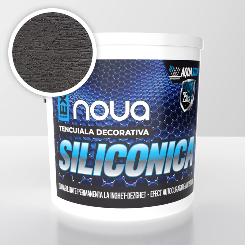 Tencuiala siliconica, gri inchis, 25 kg, 2-2.5 mm  Noua