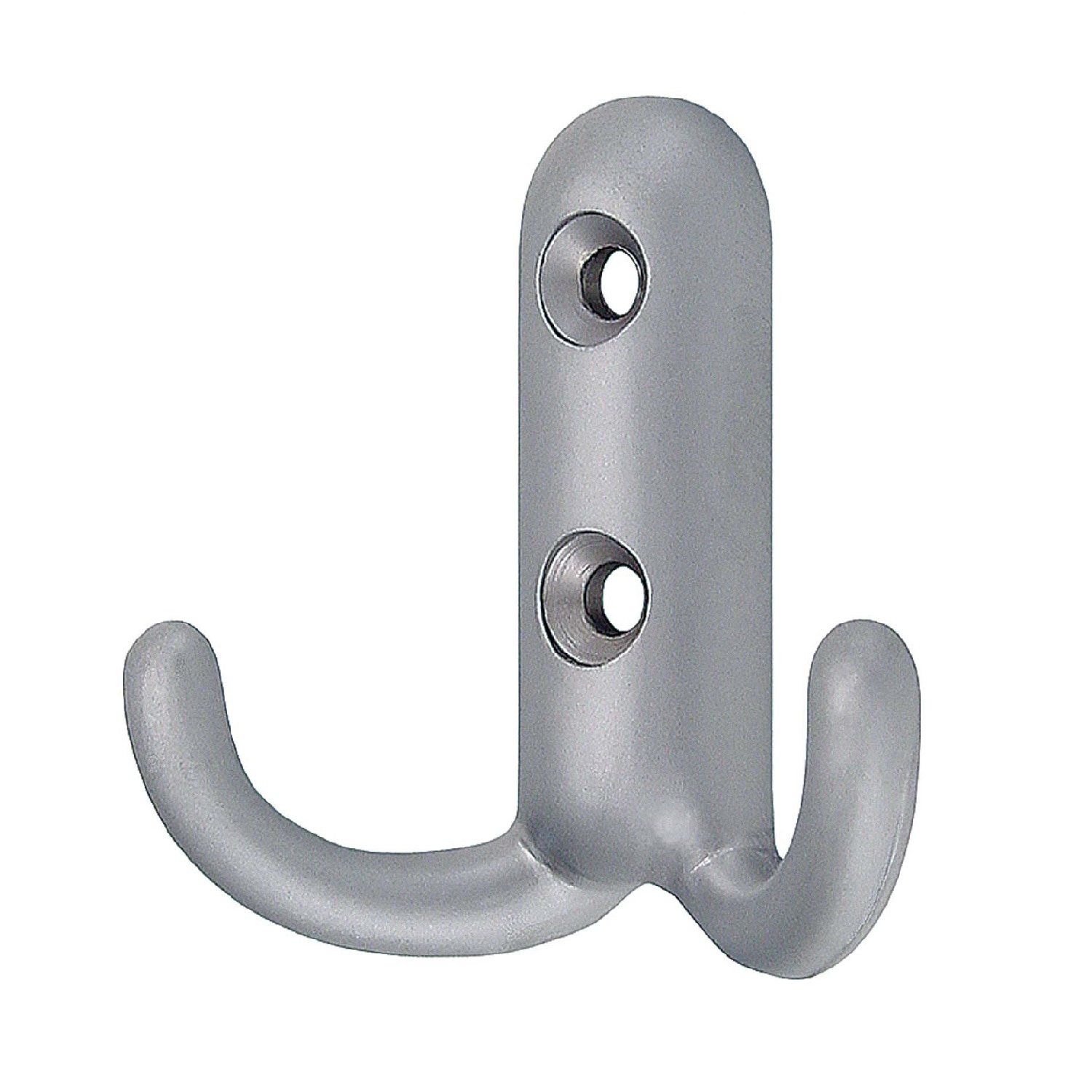 Cuier metalic doua carlige, gri