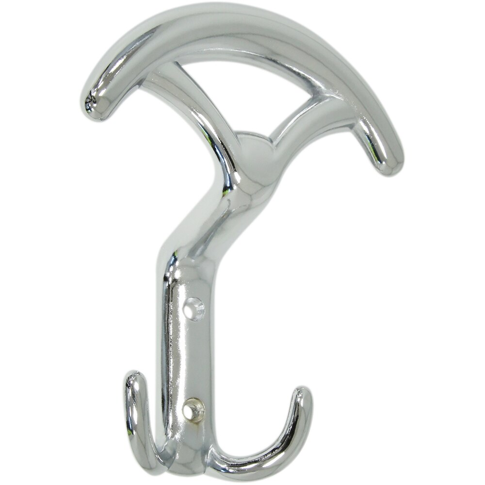 Cuier perete, 2 agatatori, metal, argintiu