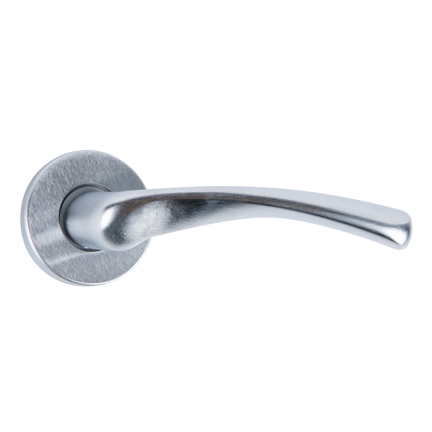 Maner usa, rozeta 50 mm, cheie, crom satin  Carina