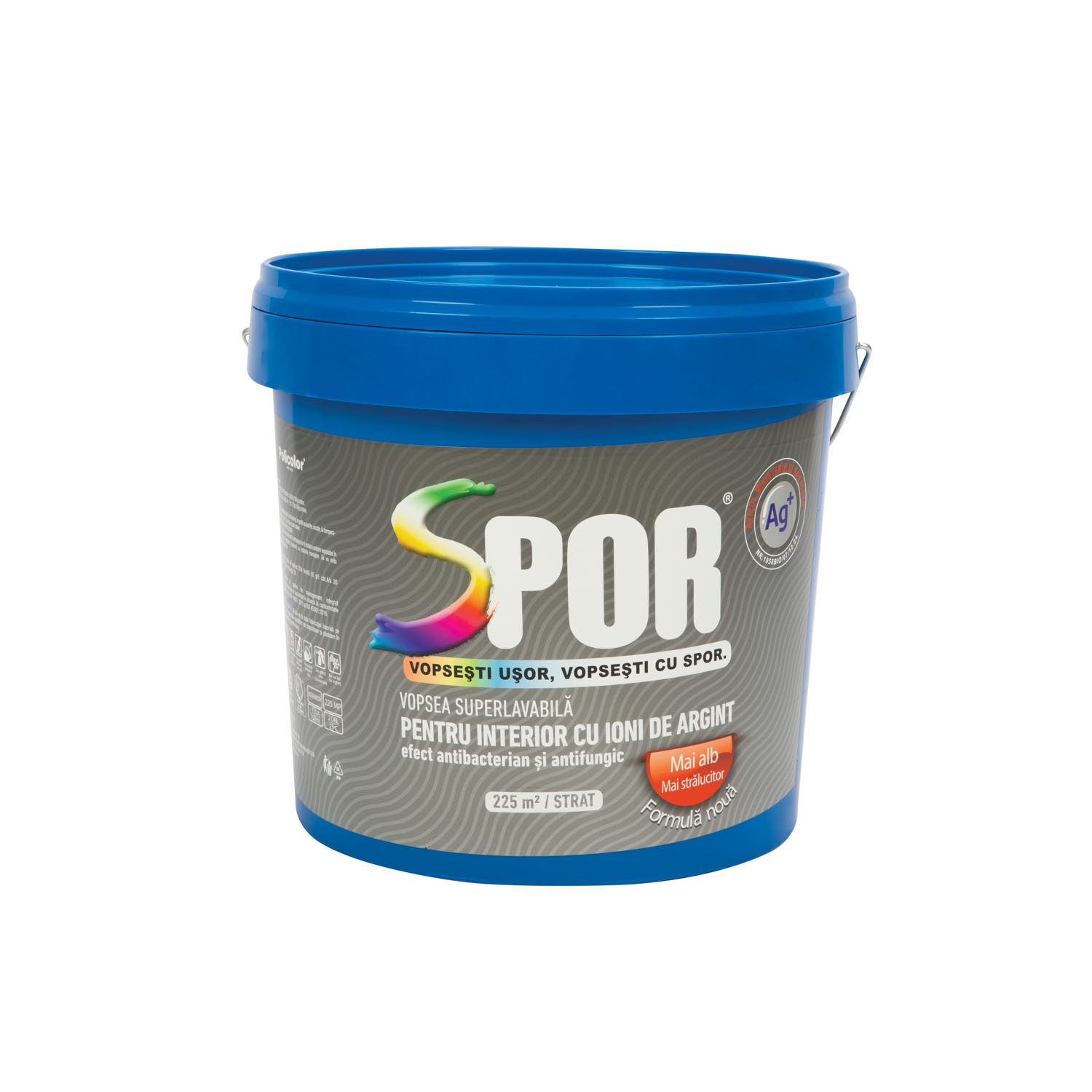 Vopsea lavabila, Policolor Spor, ioni de argint, alb, 15 L