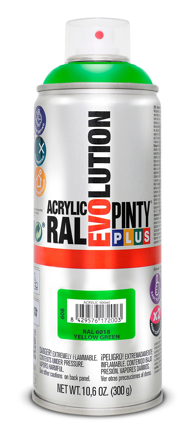 Spray vopsea PINTYPLUS Evolution, verde galben, RAL 6018, 400 ml