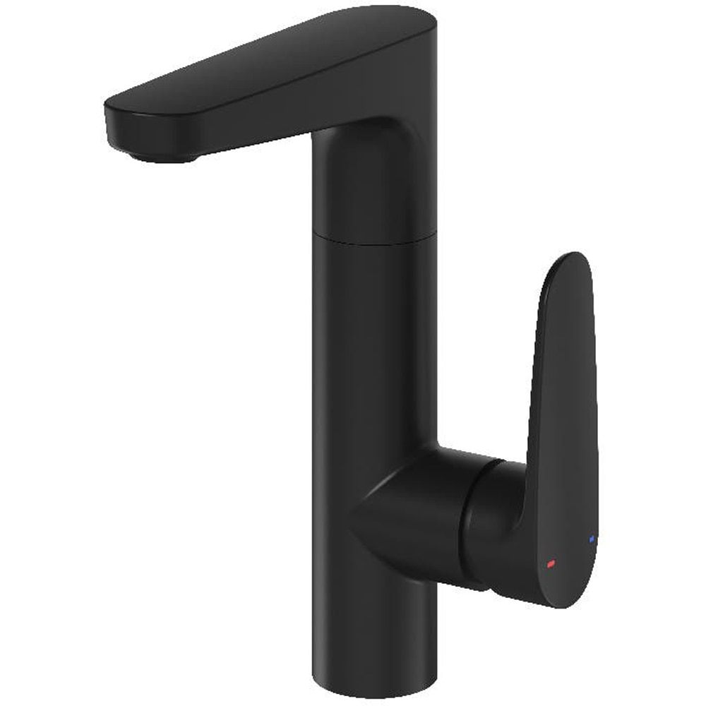 Baterie lavoar GOODHOME Cavally, pipa inalta, alama, negru