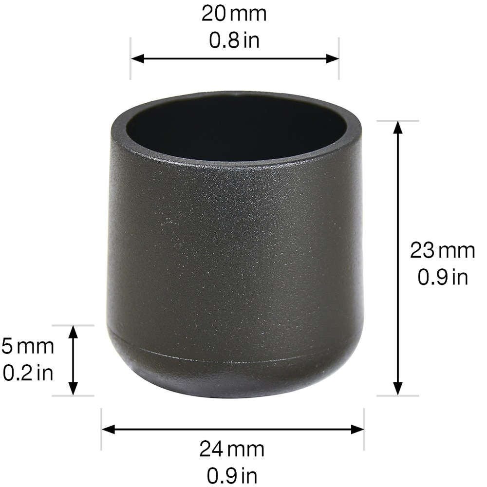 Patina picior mobila, 20 mm, 4 bucati, negru
