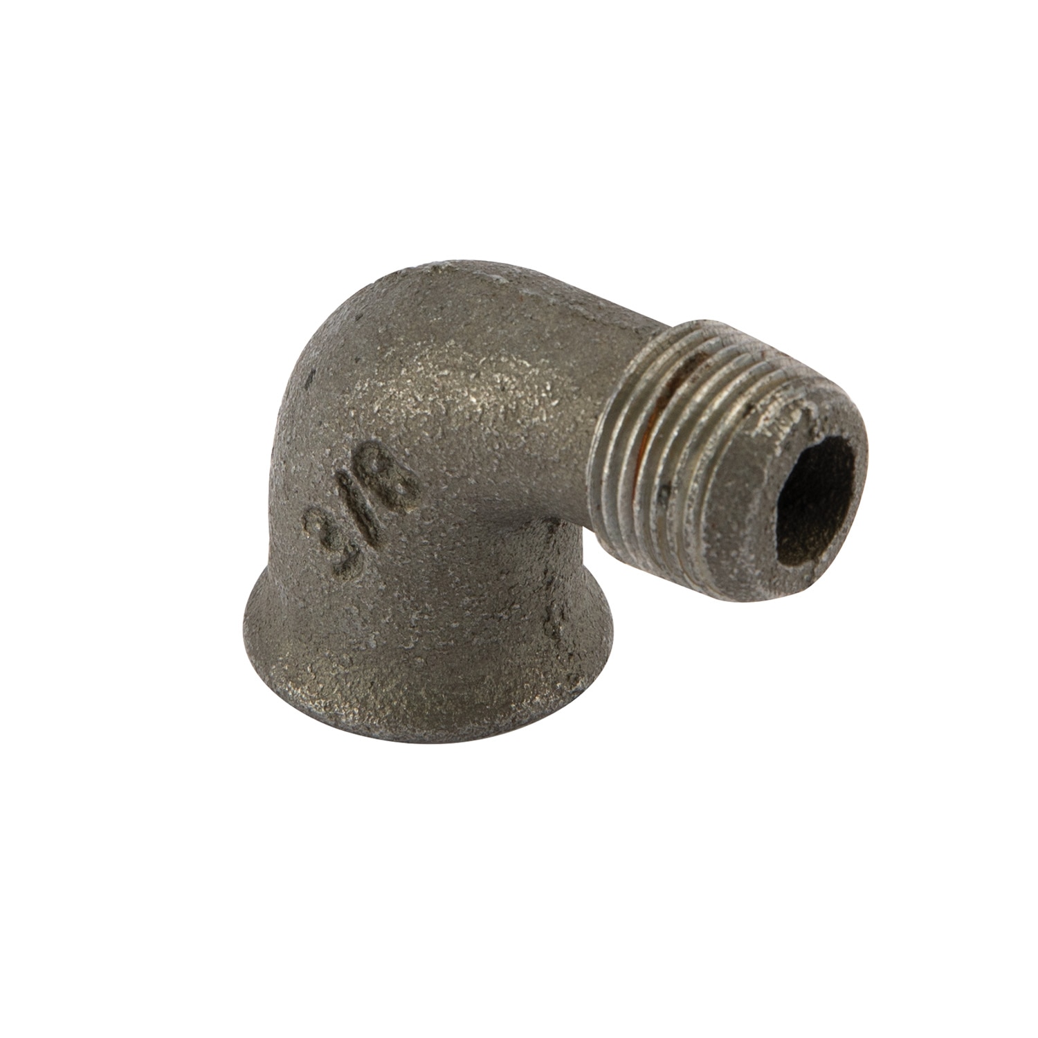 Cot fonta maleabila, negru, 90 grade, racord 3/8, filet exterior