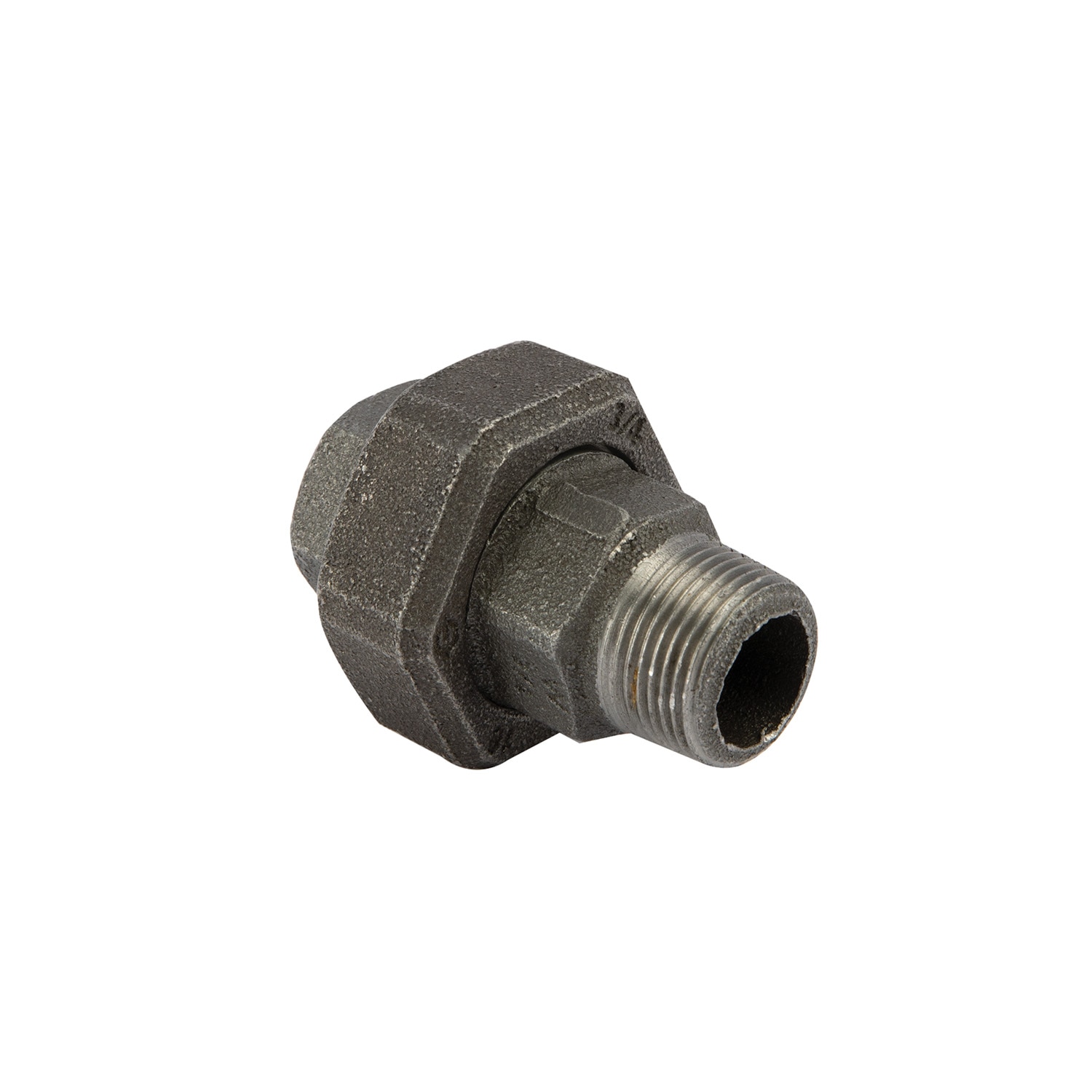 Olandez drept fonta maleabila, negru, racord 3/4, filet exterior