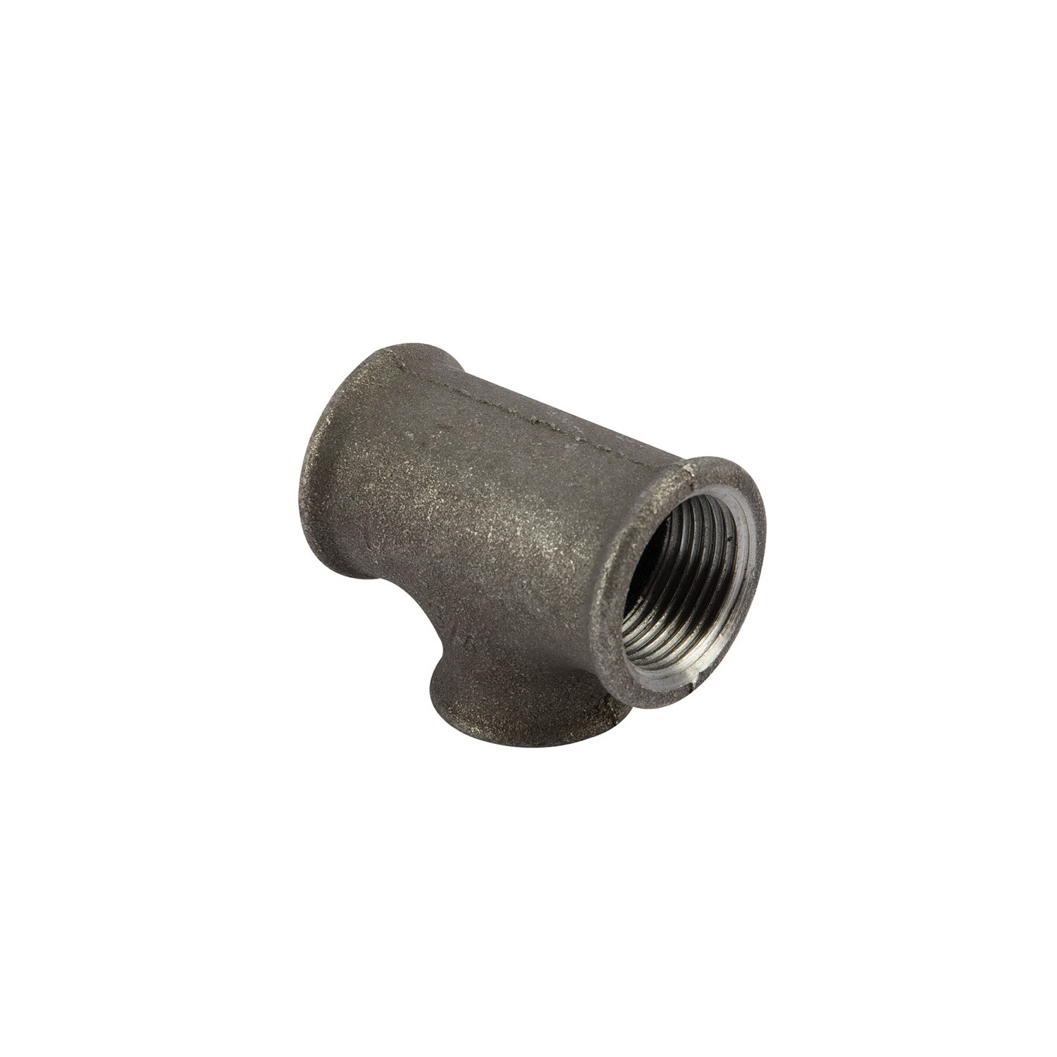 Teu redus negru, racord 1 x 3/4