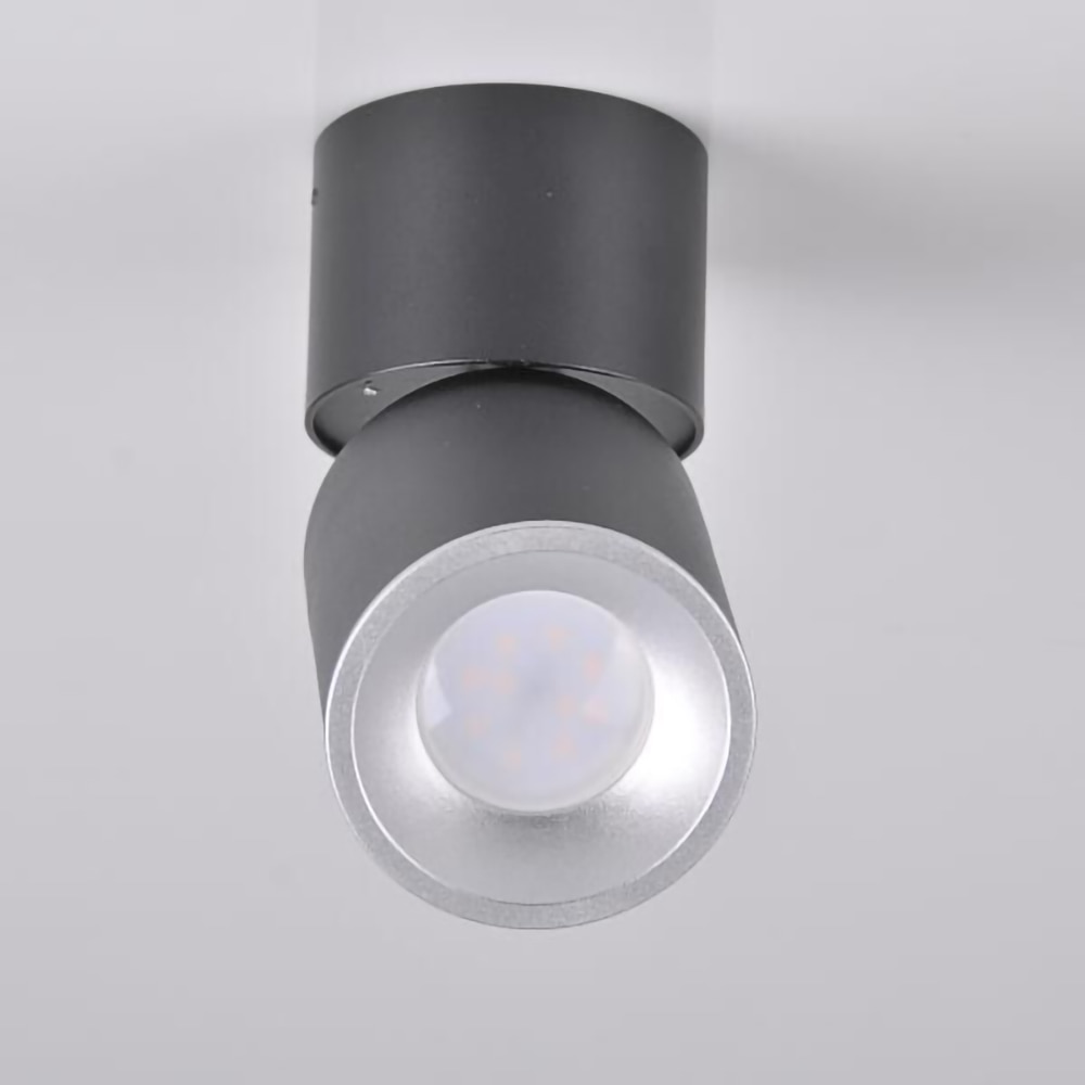 Spot LED POLUX Astra 314055, GU10, 5.5W, negru-argintiu