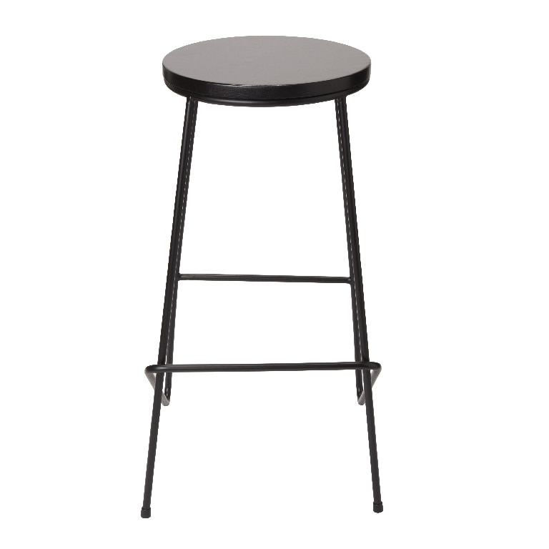 Scaun bar GOODHOME Maloux, metal, 40 x 40 x 71 cm, negru