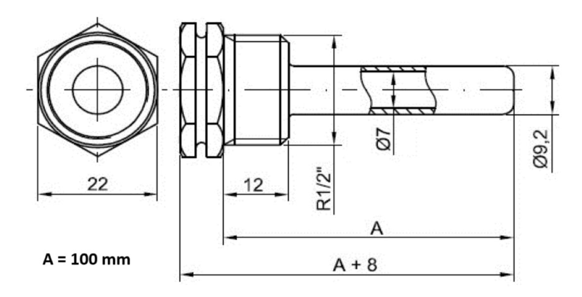 Teaca pentru un senzor, 7 x 9 x 100 mm, 1/2  Regulus