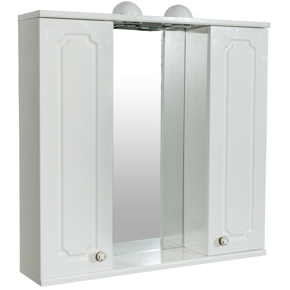 Oglinda baie cu dulap SANITOP Rustik Antik 2D, 80 x 16 x 73 cm, iluminare LED, alb