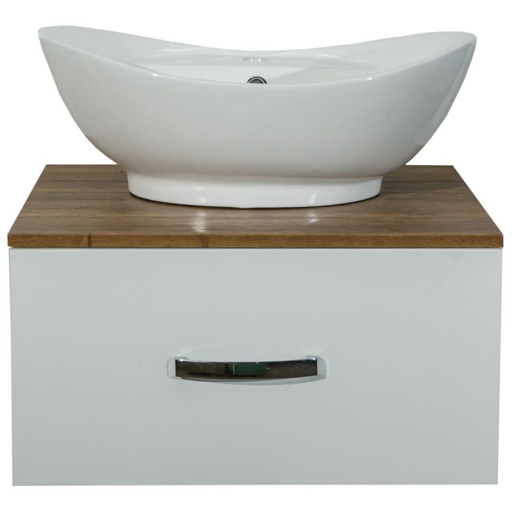 Set masca si lavoar Daphne, 60 x 46 x 31 cm, alb-maro