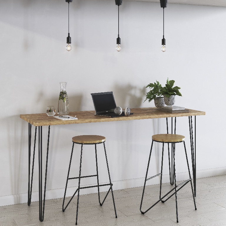 Picior metalic, negru, pentru blat, 89 cm