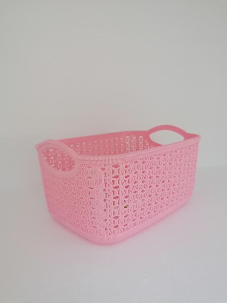 Cos plastic tip dantela, cu manare, 12 L