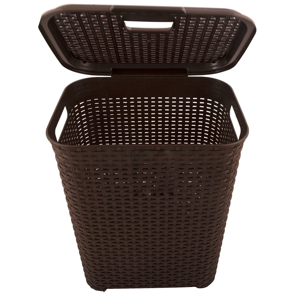 Cos rufe cu capac, 45 L, polipropilena, maro