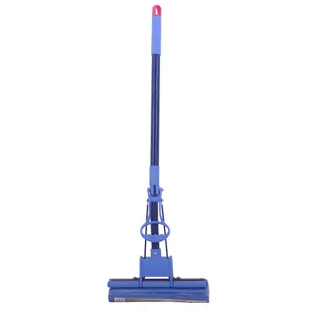 Mop plat PVA o rola, cu coada metalica si clapeta de stoarcere, albastru