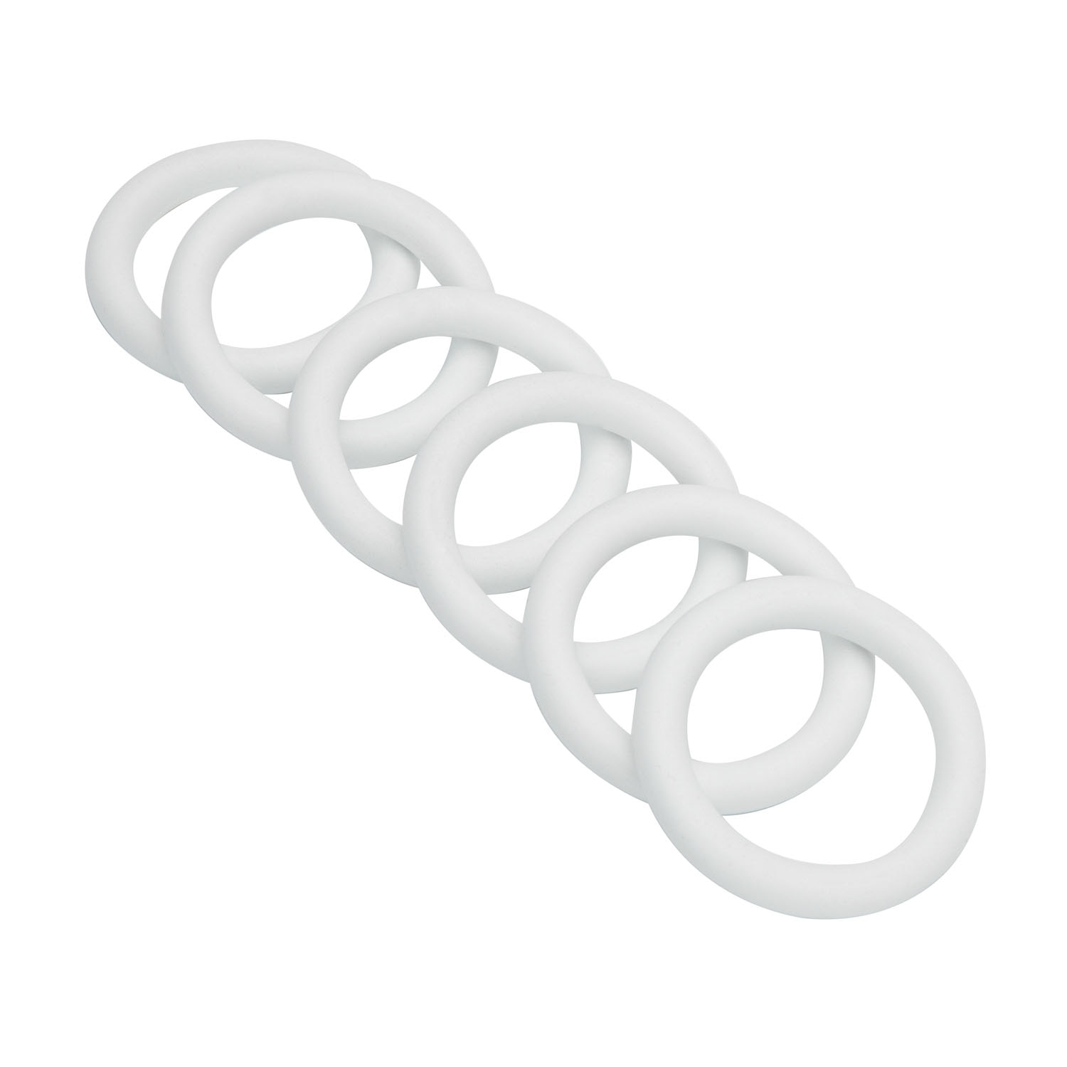 Set 10 inele si 10 acrose, alb,  28 mm