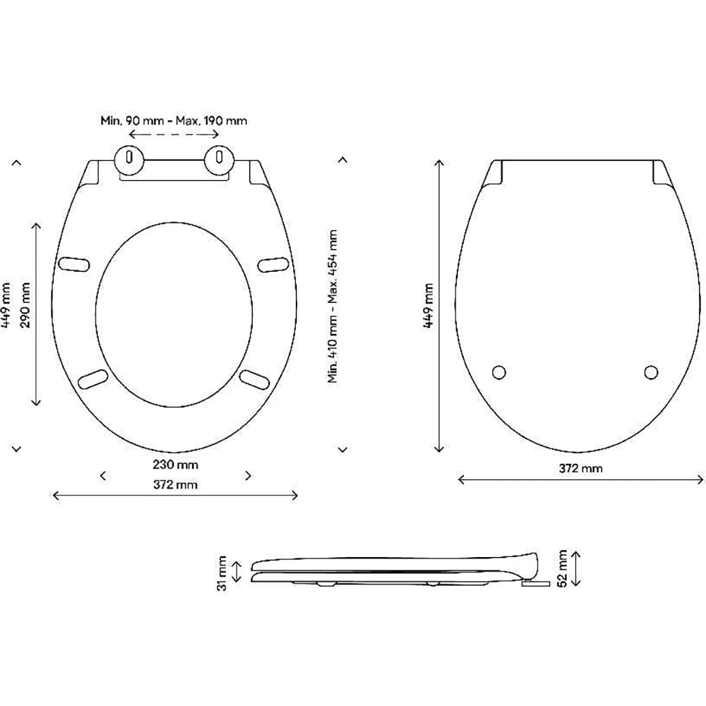 Capac WC GOODHOME Diani, inchidere lenta, plastic, multicolor