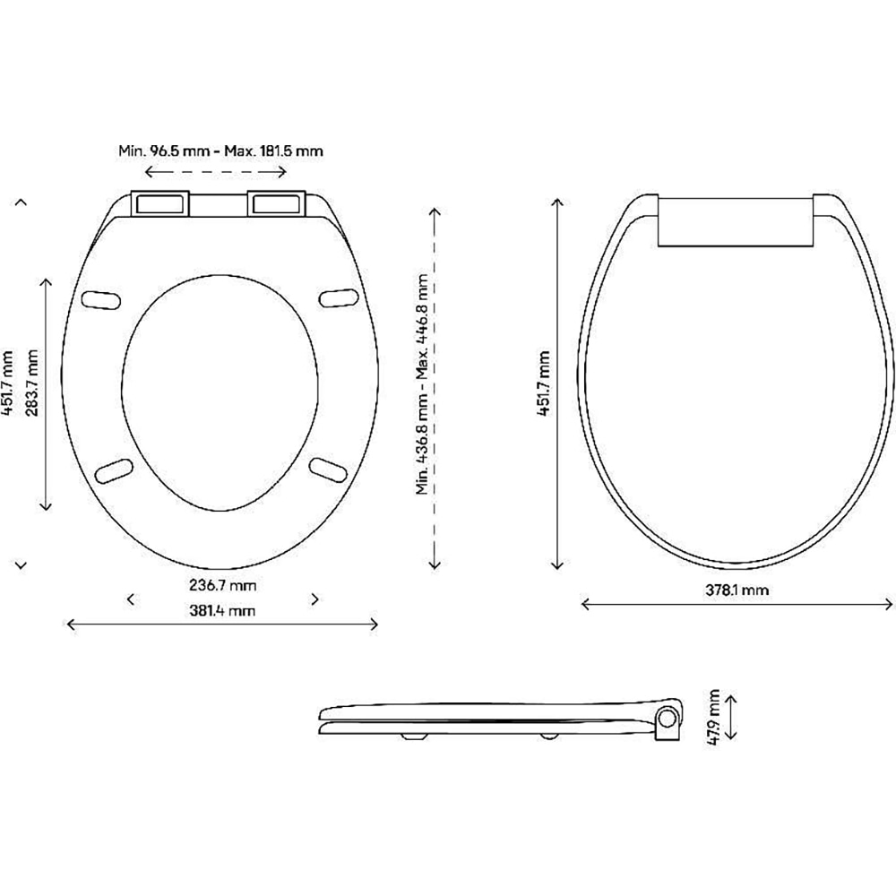Capac WC GOODHOME Genoa, inchidere lenta, duroplast, model pesti, alb