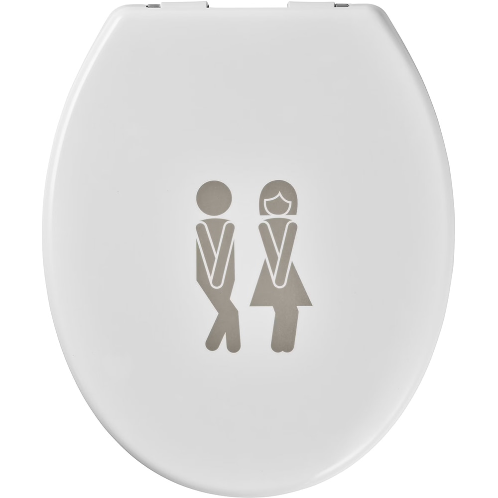 Capac WC GOODHOME Genoa, inchidere lenta, plastic, alb/gri