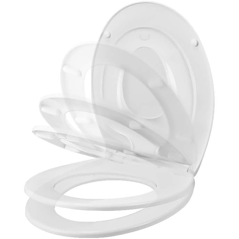 Capac WC cu reductor pentru copii GOODHOME Havel, inchidere lenta, duroplast, alb