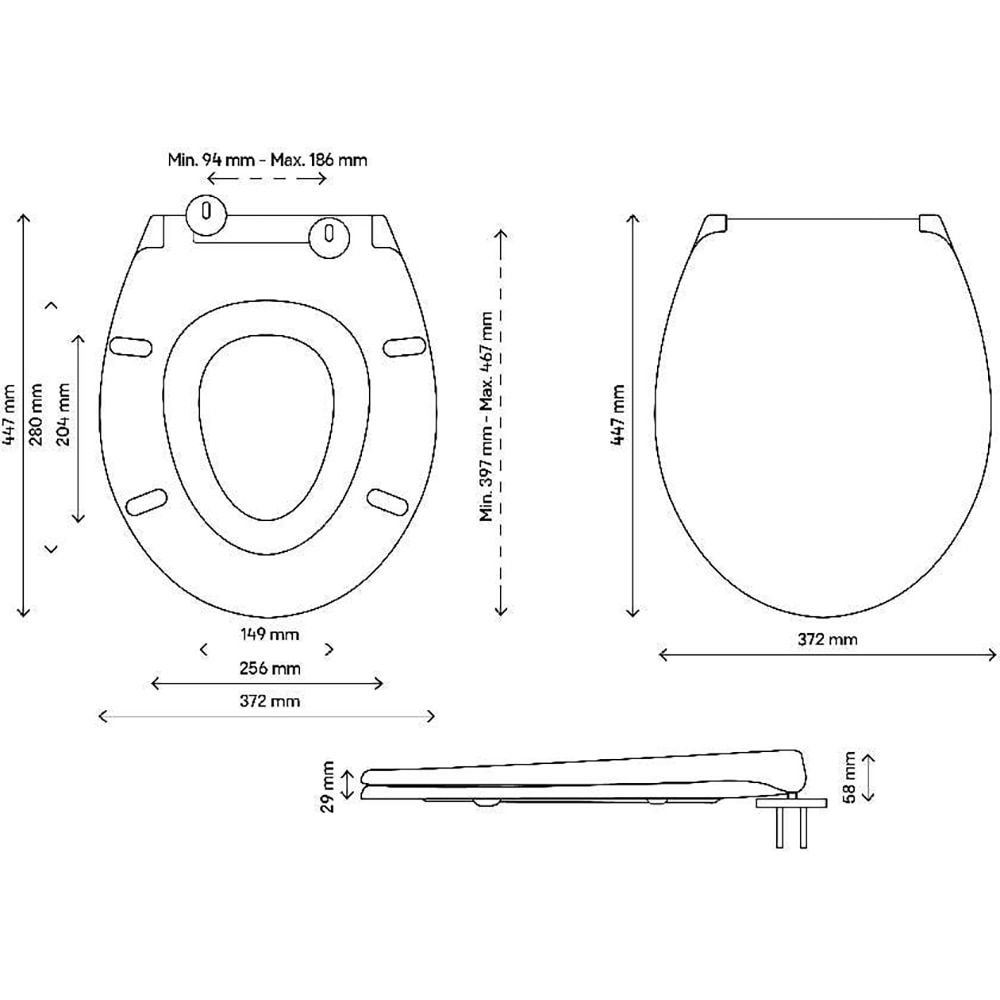 Capac WC cu reductor pentru copii GOODHOME Havel, inchidere lenta, duroplast, alb